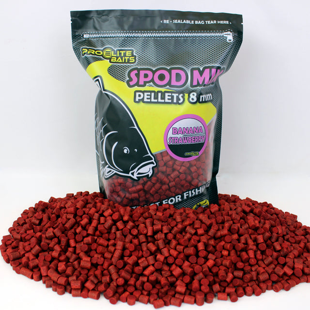 Pellets Spod Mix Pro Elite Baits Banana Strawberry 8 mm - Tienda Carpfishing