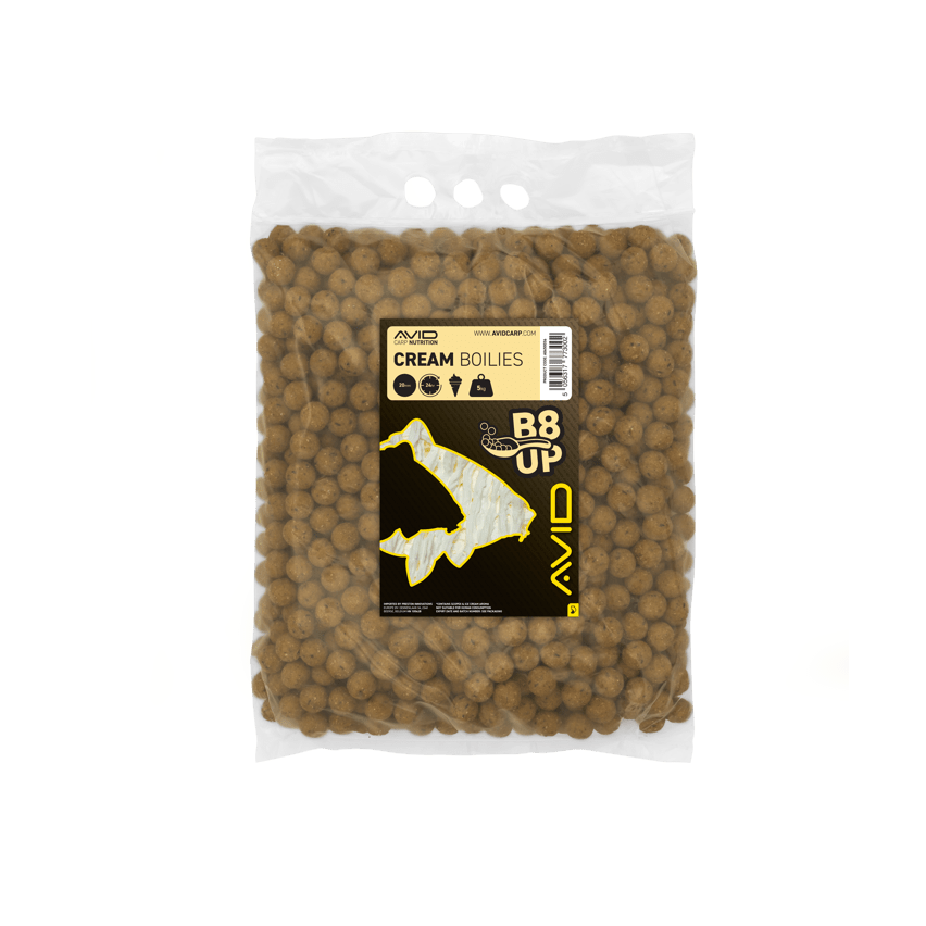 Boilies Avid Carp B8 - Up Cream 20 mm 5 Kg - Tienda Carpfishing