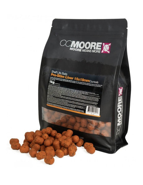 Dumbells Ccmoore Pro - Stim Liver Marrón 15 x 18 mm - Tienda Carpfishing