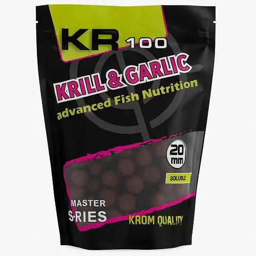 Boilies Solúvel Krom Quality KR100 Krill e Garlic 20mm 800G