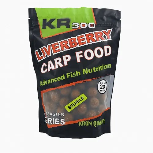Boilies Solúvel Krom Quality KR300 LiverBerry 20mm 800G