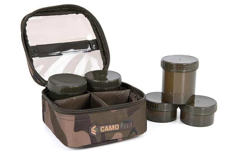 Macuto de 6 botes de cebo Fox Camolite - Tienda Carpfishing