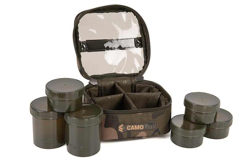 Macuto de 6 botes de cebo Fox Camolite - Tienda Carpfishing