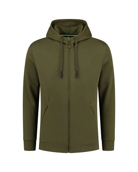 Sudadera Korda Kore Zip Pro Verde con capucha - Tienda Carpfishing