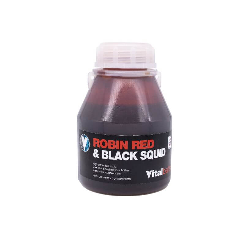 Dip Vitalbaits Robin Red y Black Squid 250 ml - Tienda Carpfishing