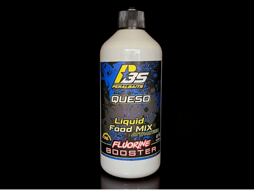 Remojo Booster Fluorine Peralbaits Queso 500 ml - Tienda Carpfishing