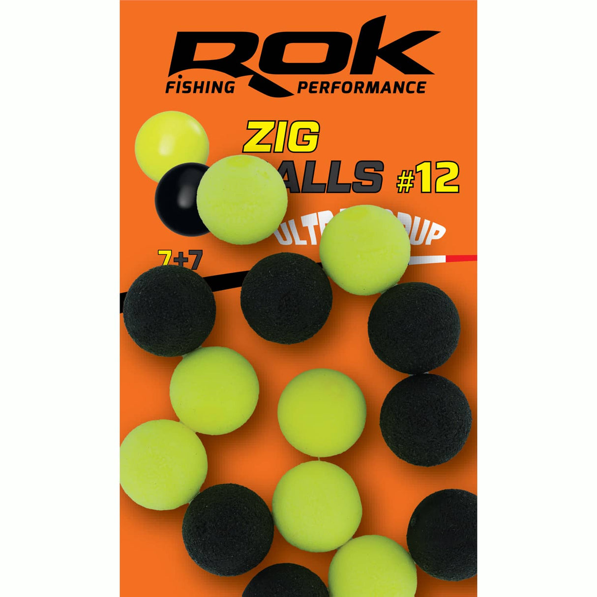 Caldeirada flutuante Rok Fishing Zig Ball Amarelo/Preto 12