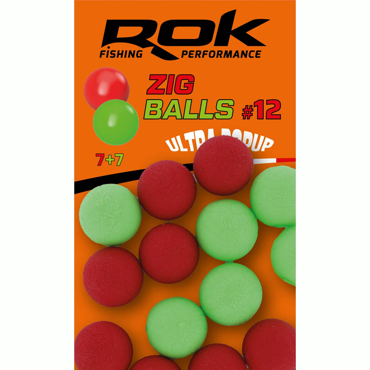Caldeirada flutuante Rok Fishing Zig Ball vermelho/verde 12