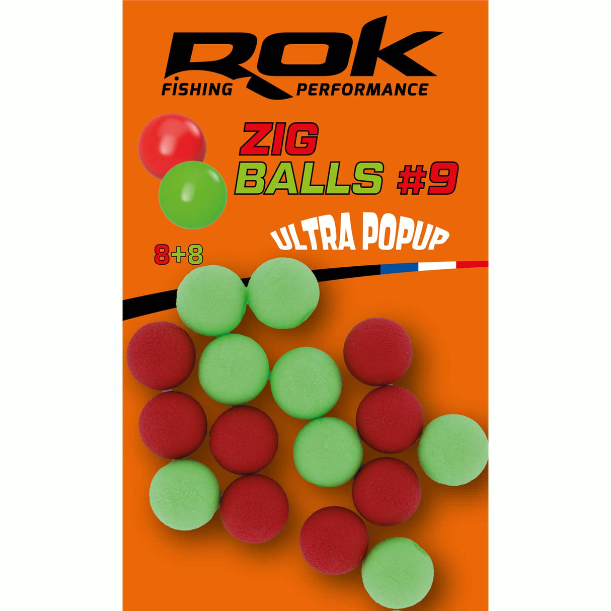 Caldeirada flutuante Rok Fishing Zig Ball vermelho/verde 9