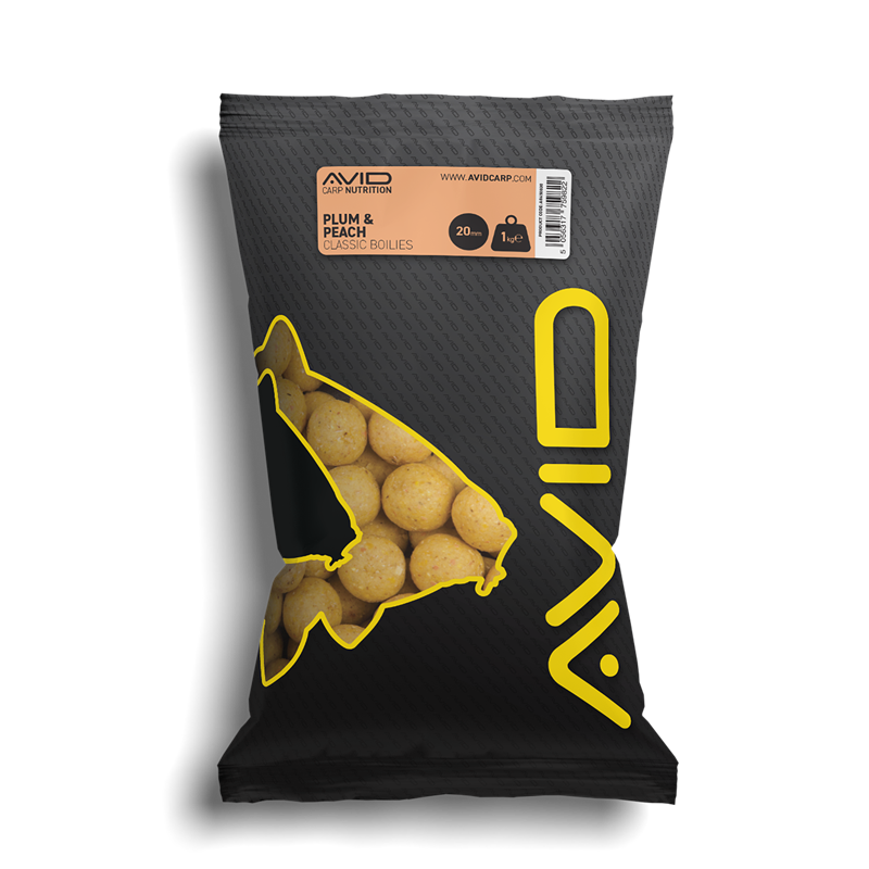 Boilies Avid Carp Classic Ameixa e Peach 20 mm