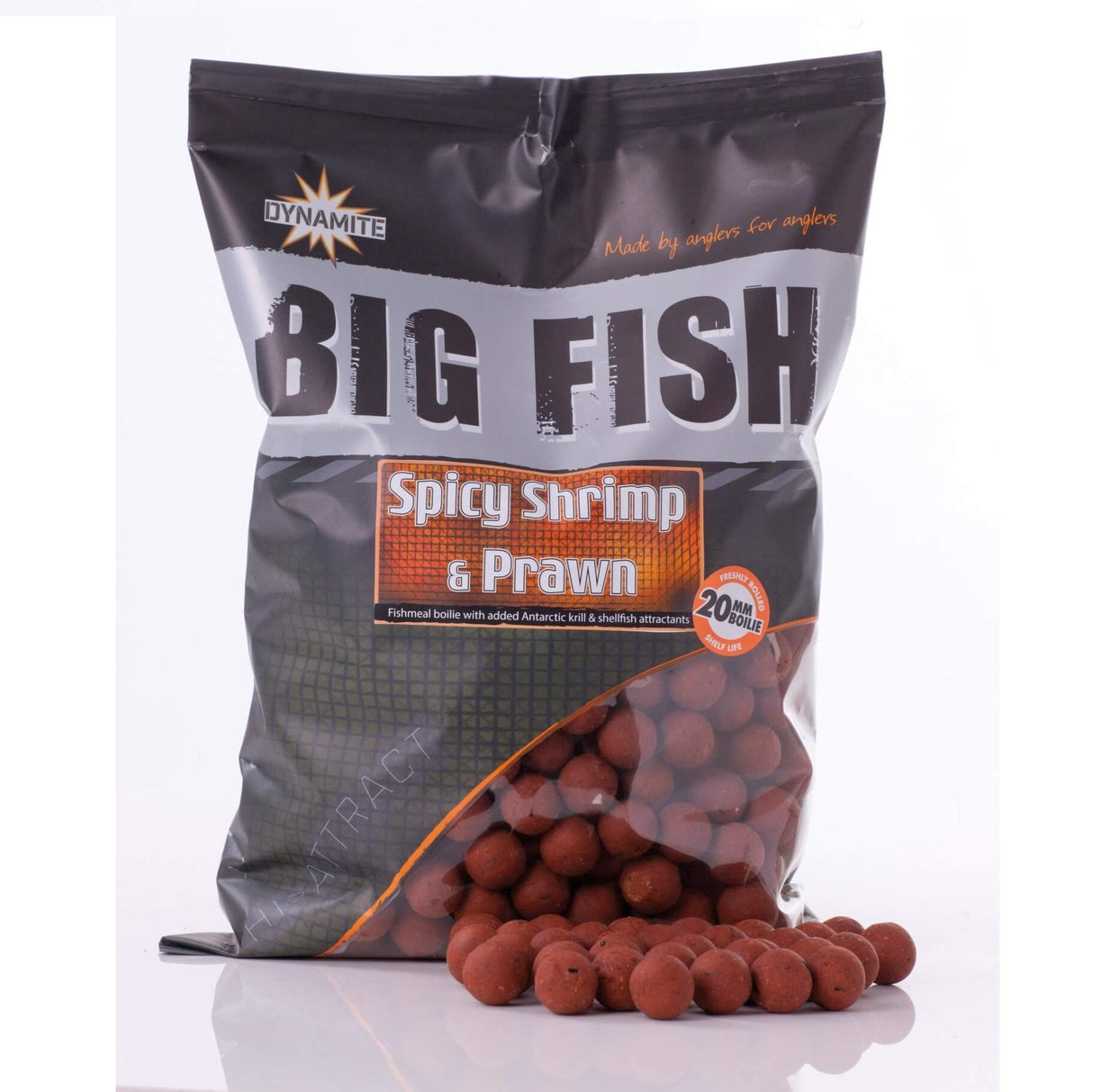 Boilies Dynamite Baits Big Fish Suportente Shrimp Prawn 20 mm