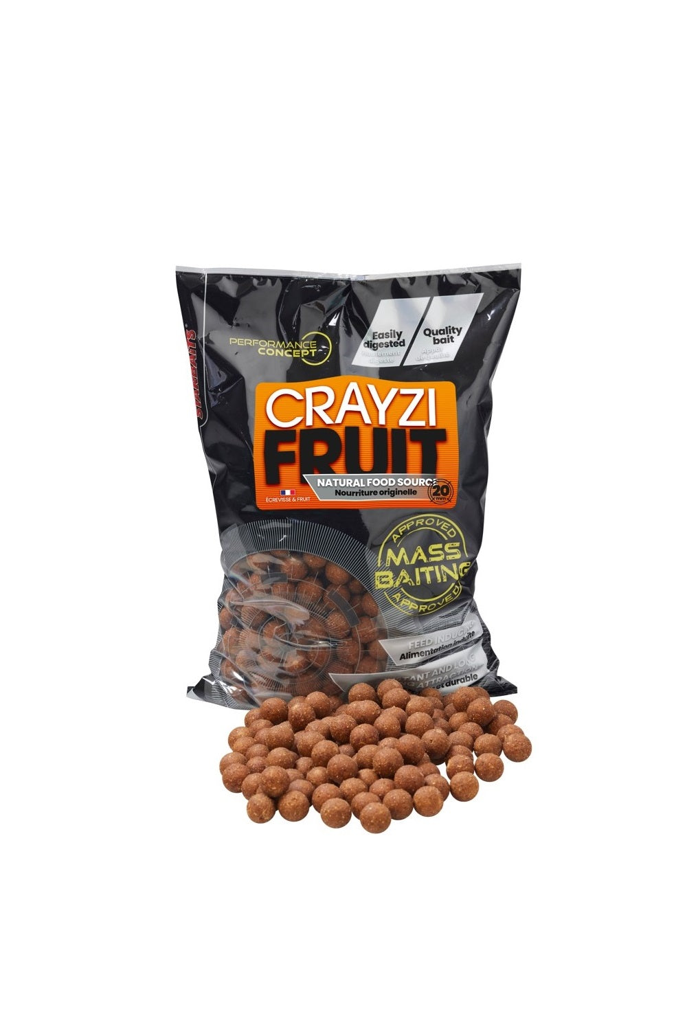 Boilies Starbaits Isco em massa Crayzi Fruit - 20 mm 3 kg