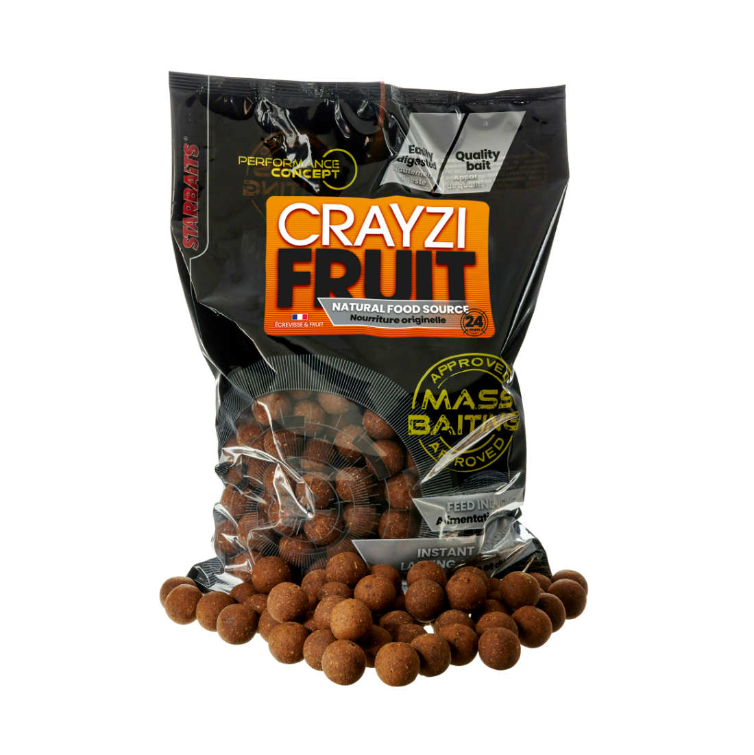 Boilies Starbaits Isco em massa Crayzi Fruit - 24 mm 3 kg