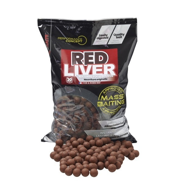 Boilies Starbaits Isco em massa Red Liver 20 mm 3 kg