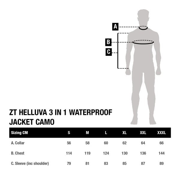 Casaco Nash Impermeável ZT Camuflagem Helluva 3 em 1