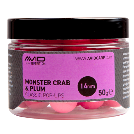 Pop ups Avid Carp Monster Crab & Plum 14 mm - Tienda Carpfishing
