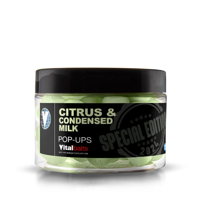 Pop ups Vitalbaits Citrus & Cond. Milk Verde 14 mm - Tienda Carpfishing