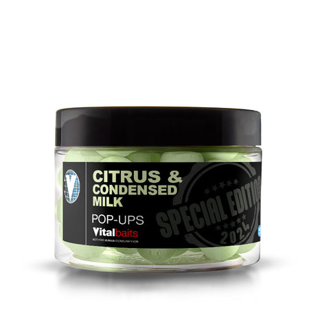 Pop ups Vitalbaits Citrus & Cond. Milk Verde 18 mm - Tienda Carpfishing