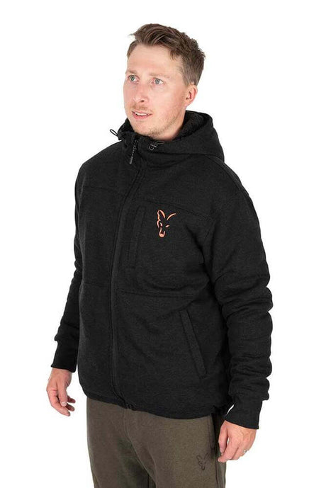 Sweatshirt Fox Sherpa Preto/Laranja