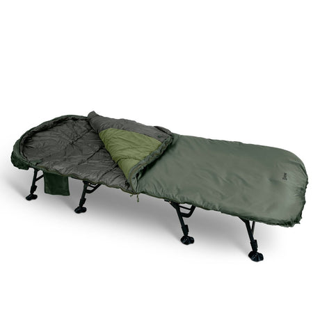 Bed Chair con saco de dormir Sonik Bank - Tek 5 estaciones ancho - Tienda Carpfishing