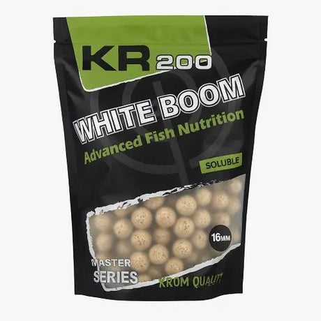 Boilies Solubles Krom Quality KR200 White Boom 16 mm 800G - Tienda Carpfishing