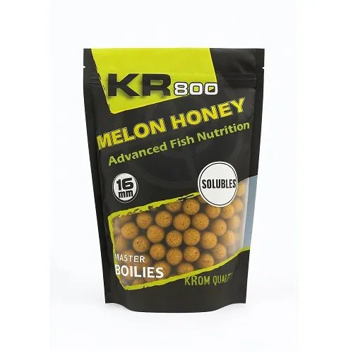 Boilies Solubles Krom Quality KR800 Melon Honey 16 mm 800G - Tienda Carpfishing