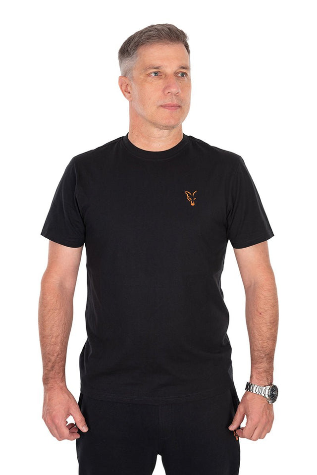 Camiseta Fox Classic T Negro Naranja - Tienda Carpfishing