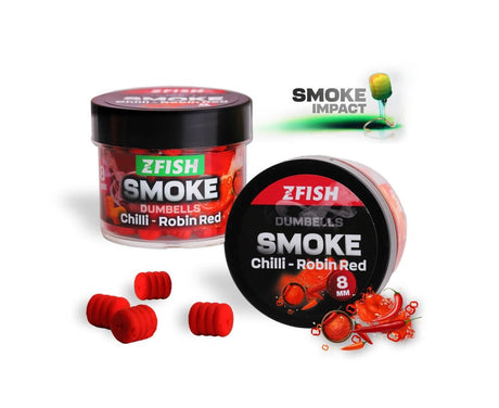 Dumbells Pop Ups Zfish Smoke Chilli - Robin Red 8 mm - Tienda Carpfishing