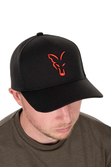 Gorra Fox Baseball Negro - Naranja - Tienda Carpfishing