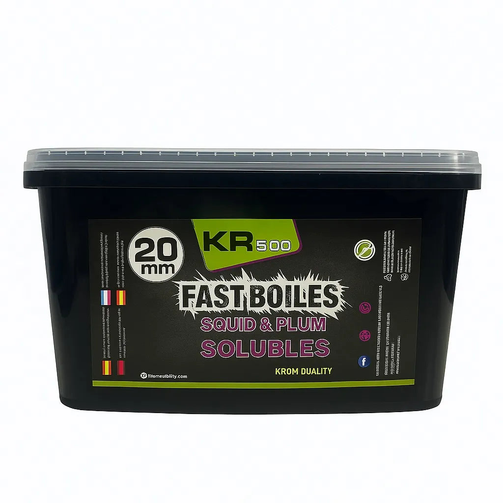 Boilies Solúvel Krom Quality KR500 Squid & Plum 20mm 3KG