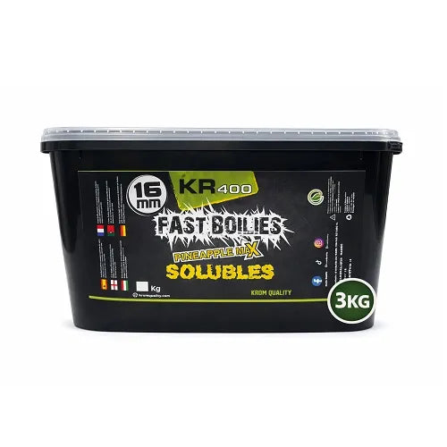 Boilies Solúvel Krom Quality KR400 Pineapple Max 16mm 3KG