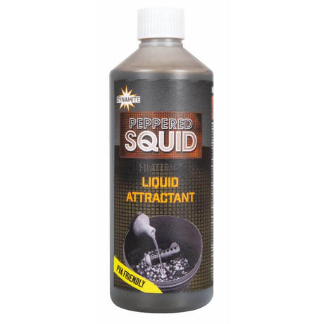 Líquido Dynamite Baits Peppered Squid 500 ml - Tienda Carpfishing