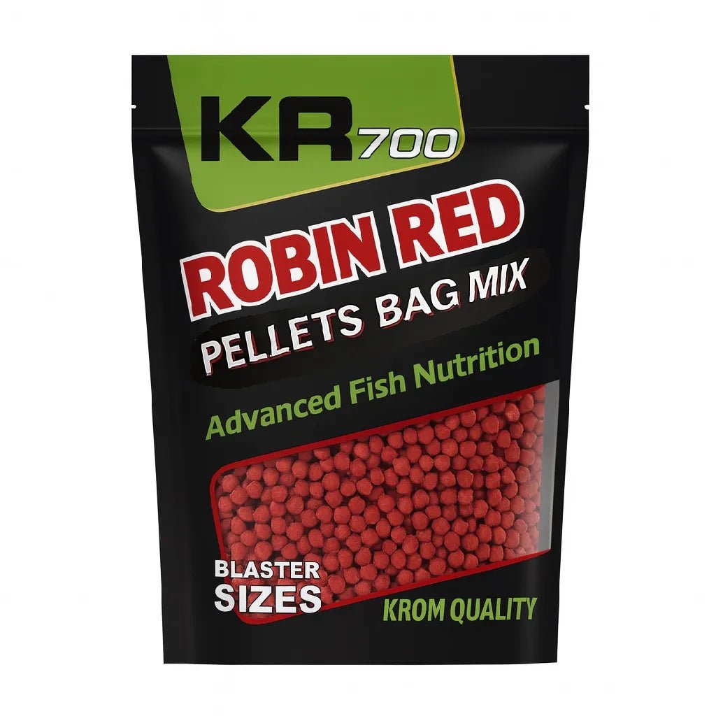Mix Pellets Krom Quality KR700 Robin Red 4.5 - 6MM 800G - Tienda Carpfishing