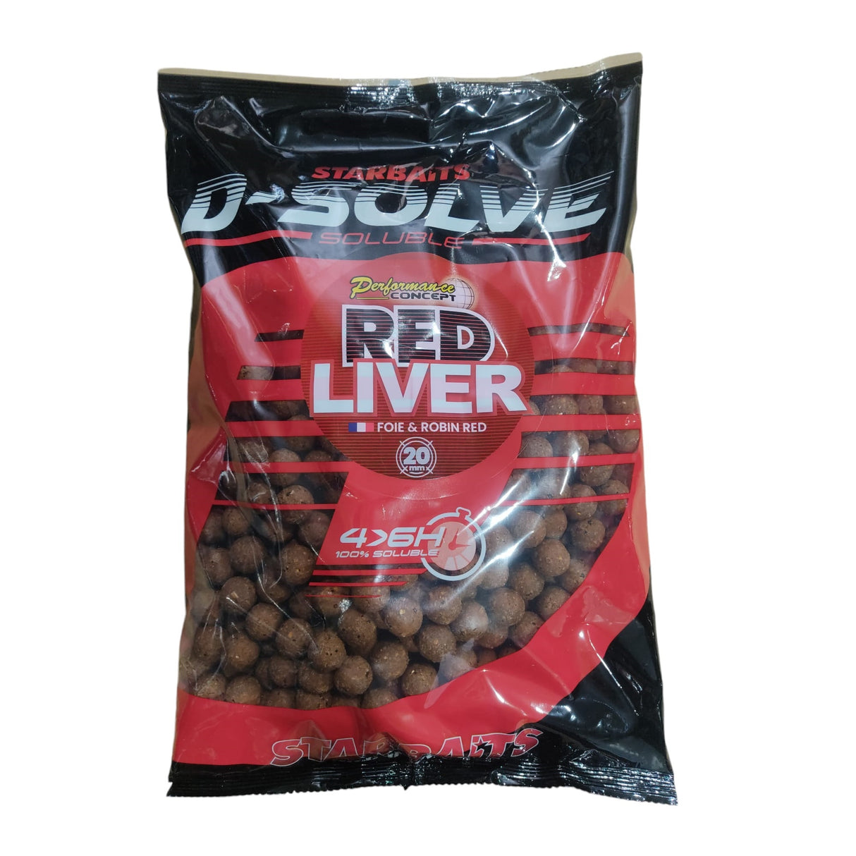 Boilies Starbaits Solúveis Red Liver 20 mm 2,5 kg