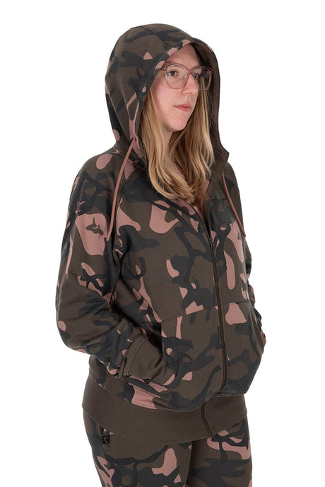 Sudadera Fox Camo para mujer con cremallera - Tienda Carpfishing