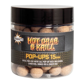 Pop ups Dynamite Baits Hot Crab Krill 15 mm - Tienda Carpfishing