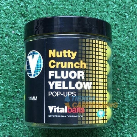 Pop ups Vitalbaits Nutty Crunch Fluor amarillos 14 mm - Tienda Carpfishing
