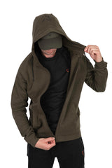 Sudadera Fox Collection LW Verde y Negra de cremallera - Tienda Carpfishing